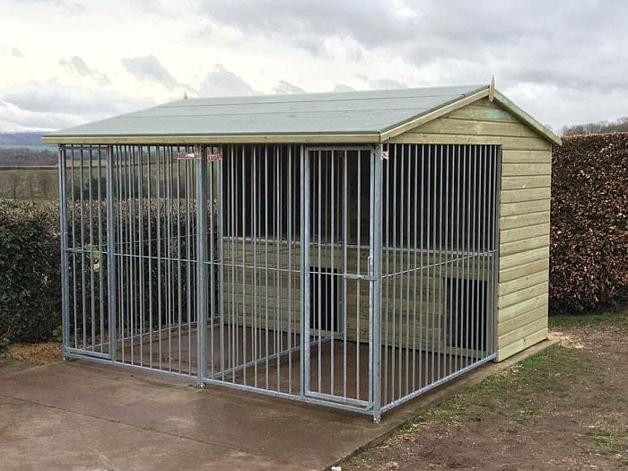 wooden dog kennel block and run