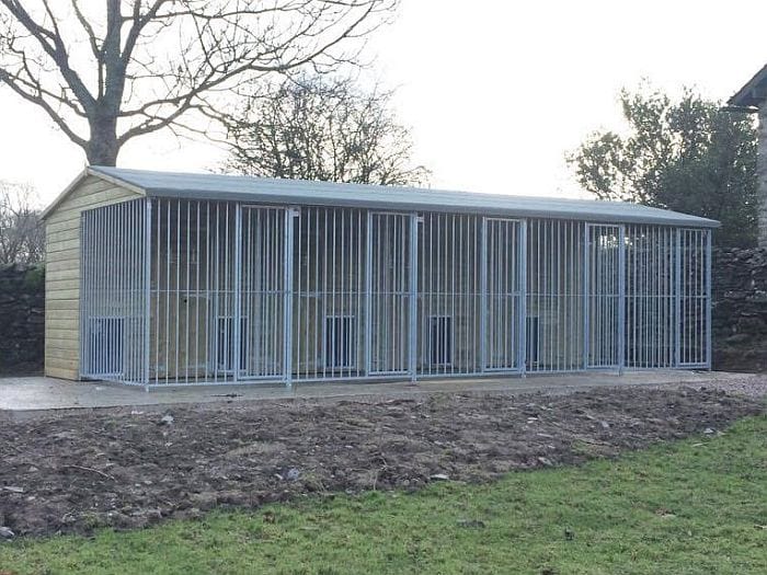 wooden dog kennel block and run