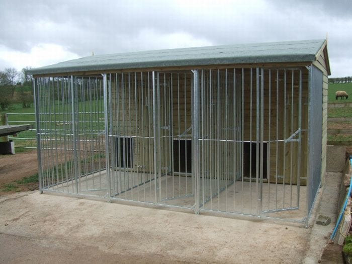 wooden dog kennel block and run