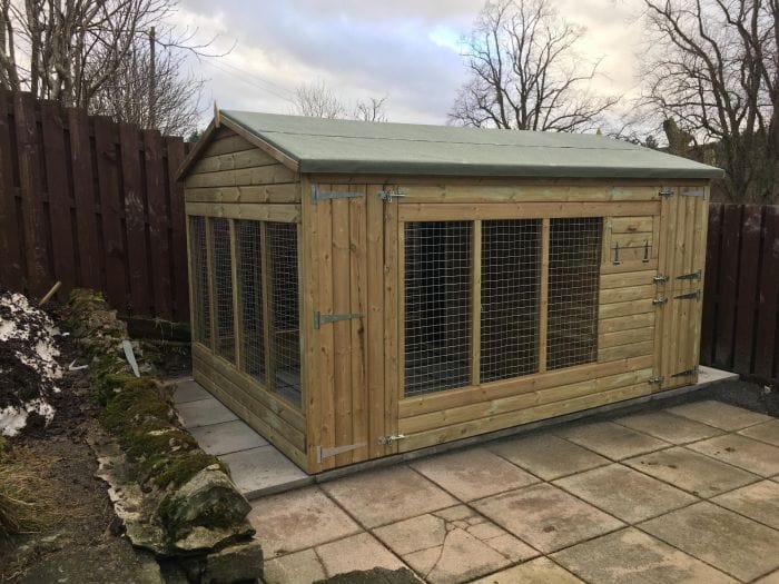 Wooden Dog Kennel and Run