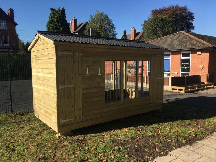 Wooden Dog Kennel and Run