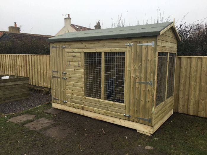 Wooden Dog Kennel and Run