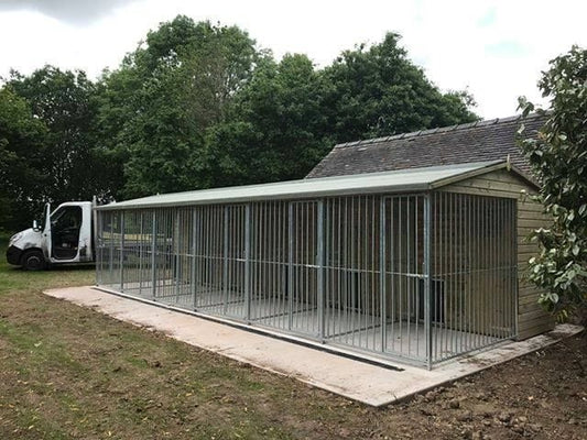 wooden dog kennel block and run