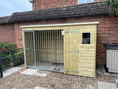 Load image into Gallery viewer, KENNELSTORE Stapeley Wooden Dog Kennel And Run 8ft (wide) x 6ft (deep) x 6'6ft (high)
