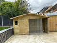 Load image into Gallery viewer, Elworth Chalet Wooden Dog Kennel And Run 8ft(wide) x 6ft (depth) x 6'6ft (apex)
