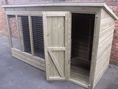 Load image into Gallery viewer, wooden dog kennel and run
