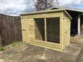 Load image into Gallery viewer, wooden dog kennel and run
