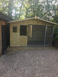 Load image into Gallery viewer, Elworth Chalet Wooden Dog Kennel And Run 14ft (wide) x 4ft (depth) x 6'6ft (apex)
