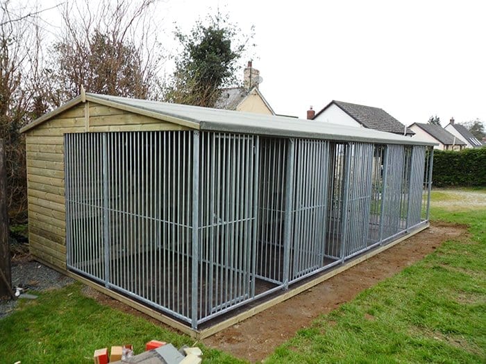 wooden dog kennel block and run