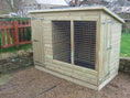 Load image into Gallery viewer, wooden dog kennel and run
