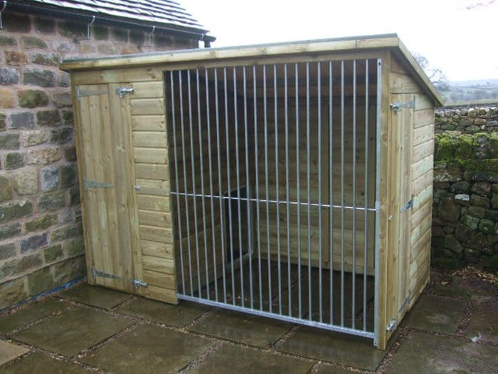 Wooden Dog Kennel and Run