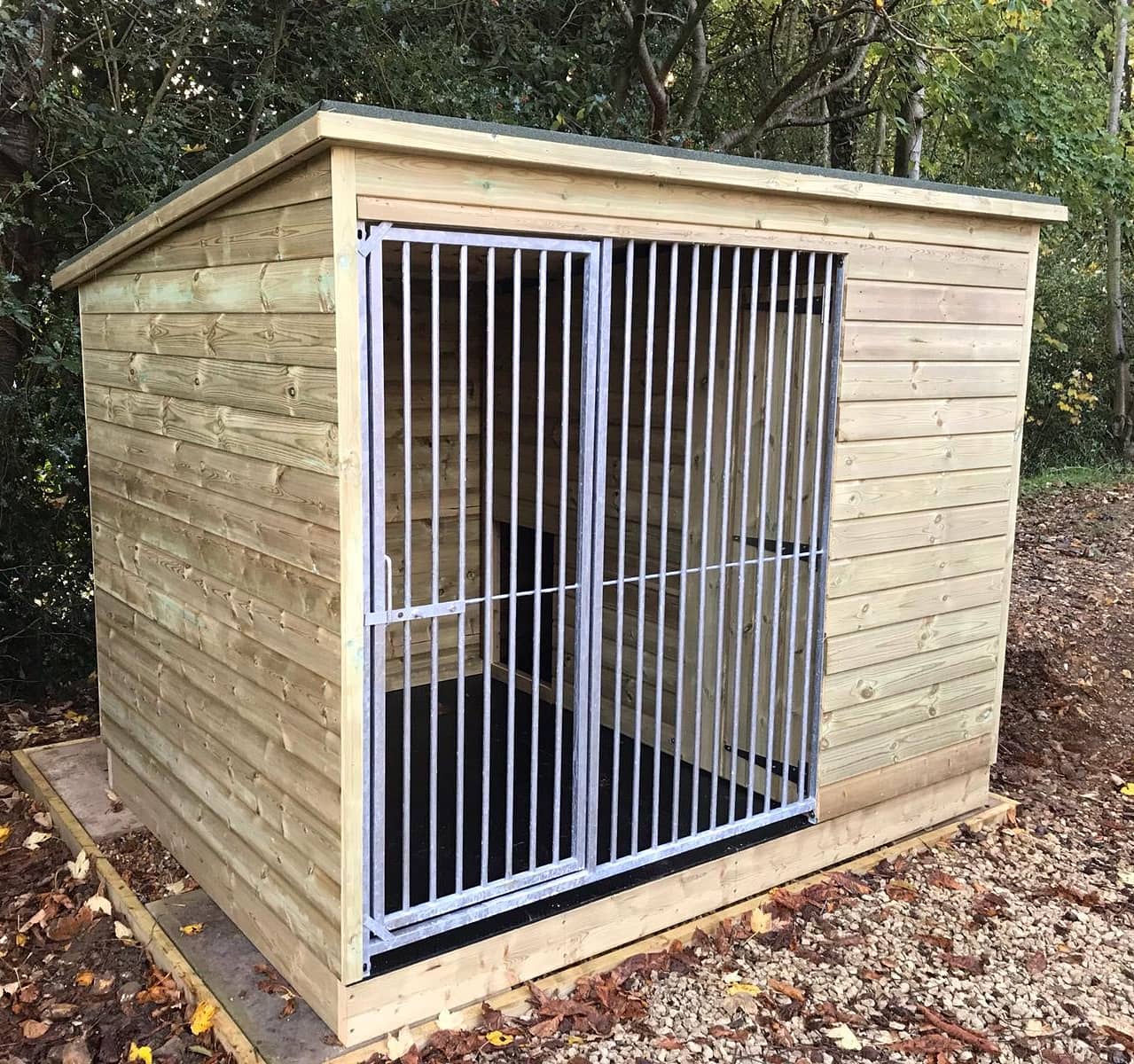 Wooden Dog Kennel and Run