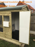 Load image into Gallery viewer, Elworth Chalet Wooden Dog Kennel And Run 12ft (wide) x 5ft (depth) x 6'6ft (apex)
