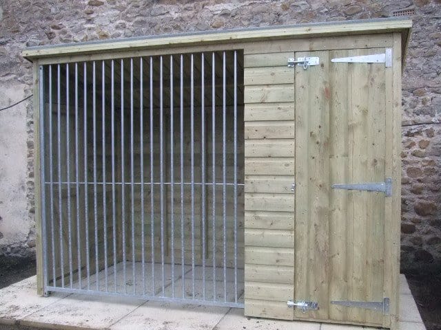 Wooden Dog Kennel and Run