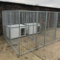 Load image into Gallery viewer, KENNELSTORE DOUBLE HOLDING GALVANISED DOG PEN & THERMAL DOG CABIN 10' (Wide) x 8' (Deep)
