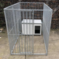 Load image into Gallery viewer, KENNELSTORE SINGLE HOLDING GALVANISED DOG PEN & THERMAL DOG CABIN 5' (Wide) x 10' (Deep)
