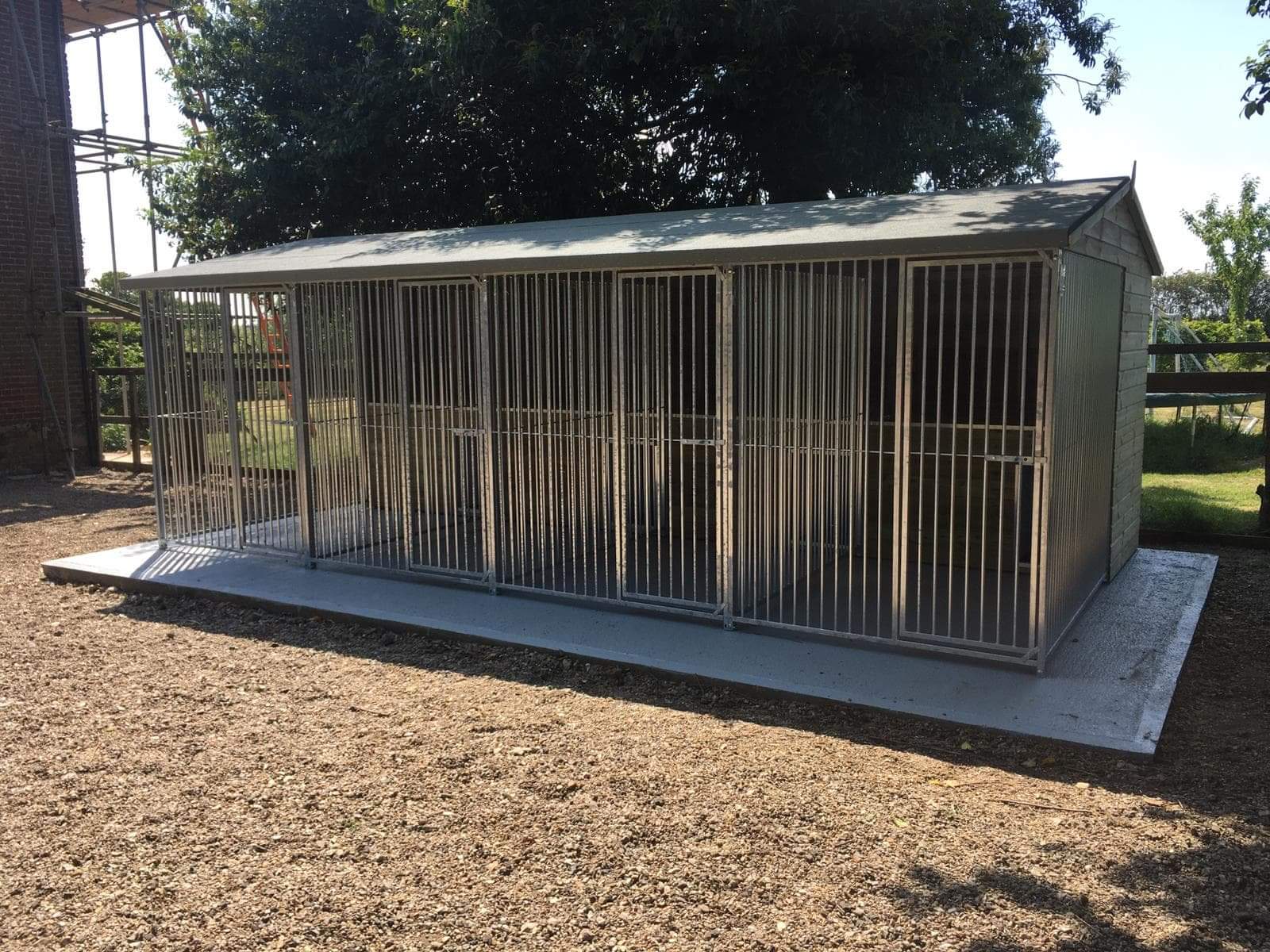 wooden dog kennel block and run