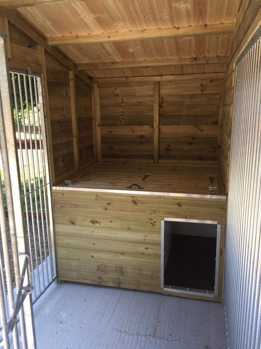 wooden dog kennel block and run