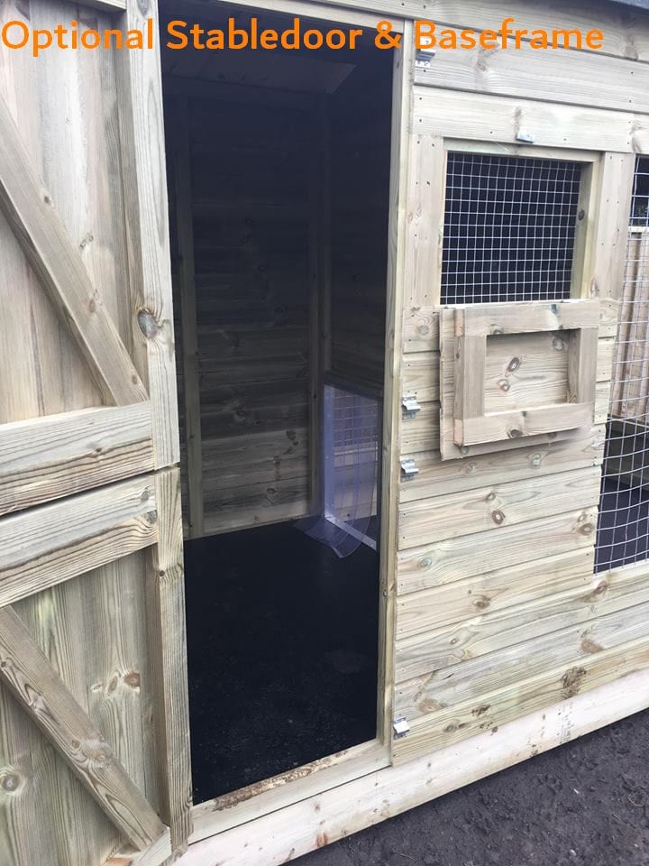 Elworth Chalet Wooden Dog Kennel And Run 14ft (wide) x 5ft (depth) x 6'6ft (apex)