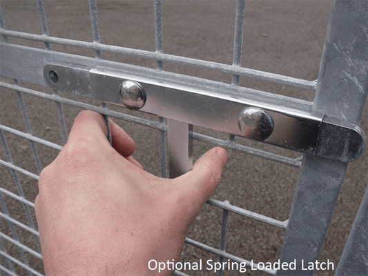 KENNELSTORE 1.0m Width x 1.84m Height Galvanised 2" x 2" Mesh RH Door Dog Run Panels - Spring Loaded Latch