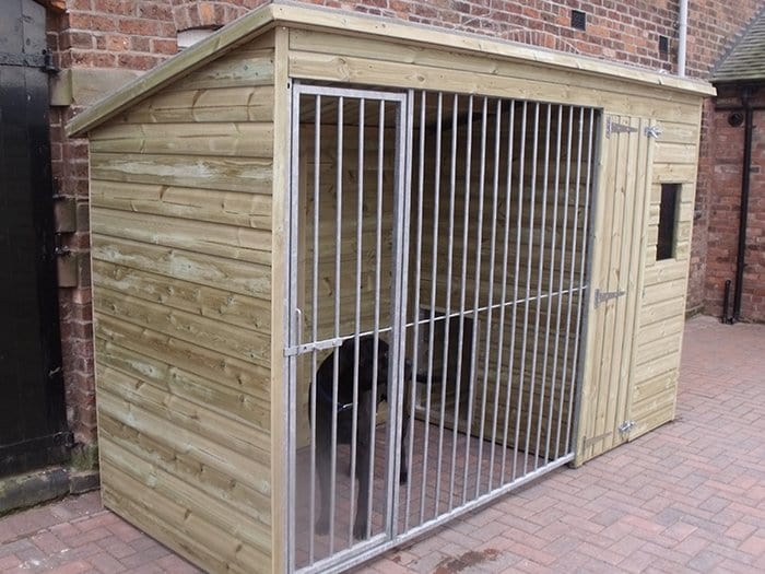 Wooden Dog Kennel and Run