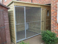 Load image into Gallery viewer, KENNELSTORE Stapeley Wooden Dog Kennel And Run 8ft (wide) x 6ft (deep) x 6'6ft (high)
