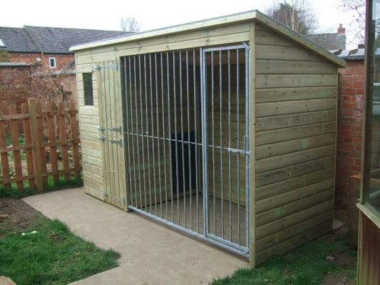 Wooden Dog Kennel and Run