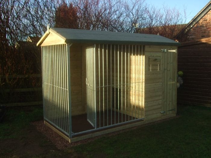 Wooden Dog Kennel and Run