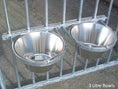 Load image into Gallery viewer, stainless steel double dog bowls and holder

