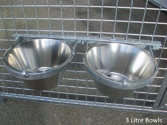 stainless steel water and feed dog bowls