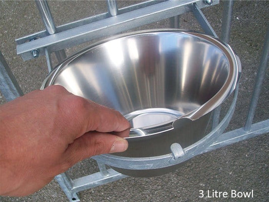 stainless steel single dog bowl and holder